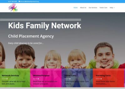 Kids Family Network website home page.